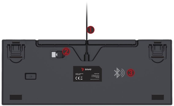 Klawiatura przewodowa Savio Rampage Outemu Blue USB Black (GK-RAMPAGE BLUE) - obraz 6