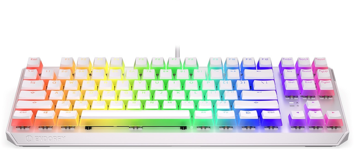 Klawiatura przewodowa Endorfy Thock TKL Pud Kailh Blue USB Onyx White (EY5A007) - obraz 3