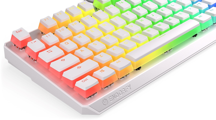 Klawiatura przewodowa Endorfy Thock TKL Pud Kailh Blue USB Onyx White (EY5A007) - obraz 6