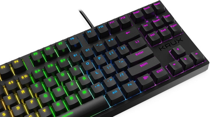Klawiatura przewodowa Krux Atax RGB Outemu Blue USB Czarna (KRX0042) - obraz 8
