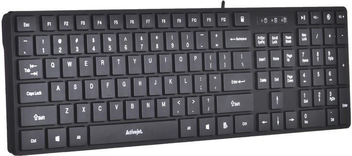Klawiatura przewodowa Activejet K-3066SB USB Czarna - obraz 2