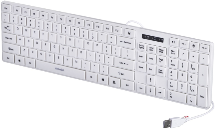 Клавіатура дротова Activejet K-3066SW USB White - зображення 4