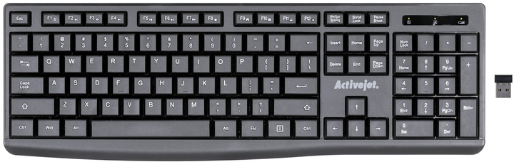 Клавіатура бездротова Activejet K-3803SW USB/Wireless Black - зображення 1