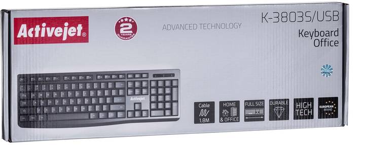 Klawiatura przewodowa Activejet K-3803S USB Czarna - obraz 9