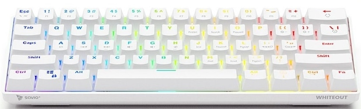 Klawiatura przewodowa Savio Whiteout Outemu Brown USB White (WHITEOUT BRĄZOWA) - obraz 3