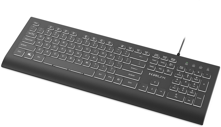 Klawiatura przewodowa Krux Ergo Line USB Czarna (KRX0072) - obraz 3