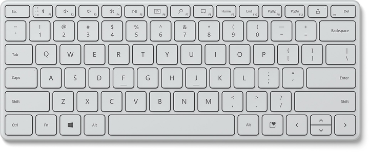 Клавіатура бездротова Microsoft Bluetooth Compact White (21Y-00038) - зображення 1
