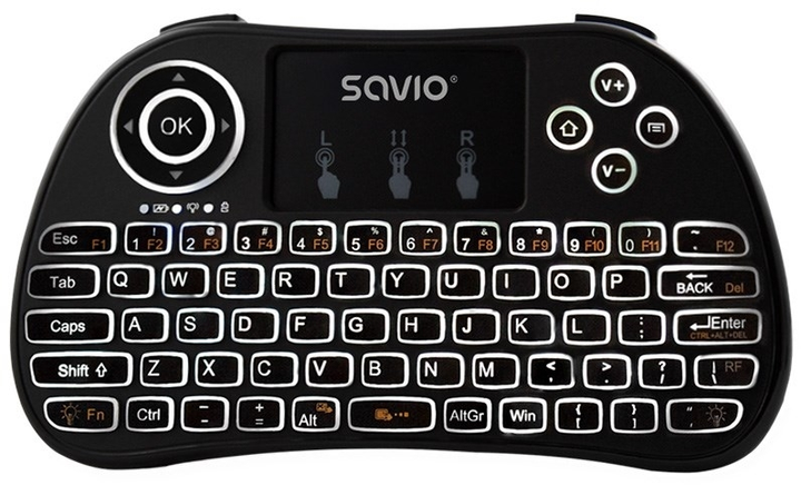 Клавіатура бездротова Savio KW-02 Bluetooth Black (5901986044055) - зображення 1