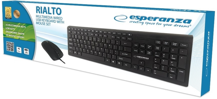 Zestaw przewodowy Esperanza Rialto USB Czarny (EK138) - obraz 4