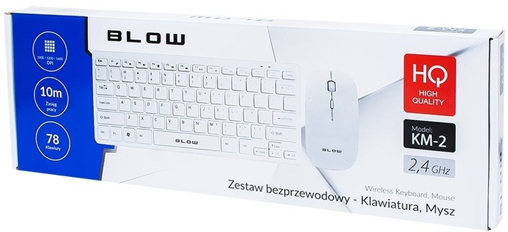 Комплект бездротовий Blow KM-2 Wireless White (85-466#) - зображення 2