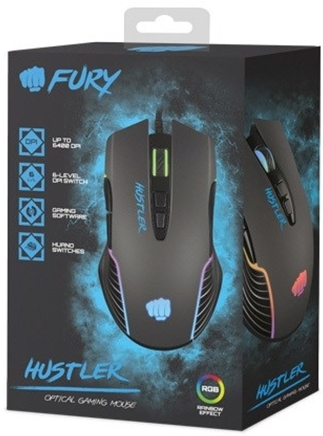 Mysz Natec Fury Hustler USB Czarna (NFU-1698) - obraz 5
