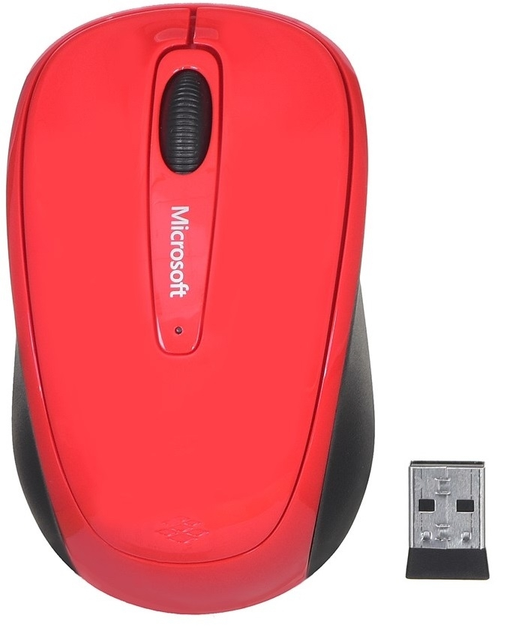 Mysz Microsoft Mobile 3500 Wireless czarno-czerwona (GMF-00195) - obraz 1