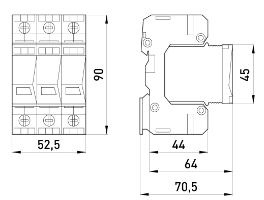Ограничитель перенапряжения 3Р 40кА 280В [82.003] e.POII.3 E.NEXT ...