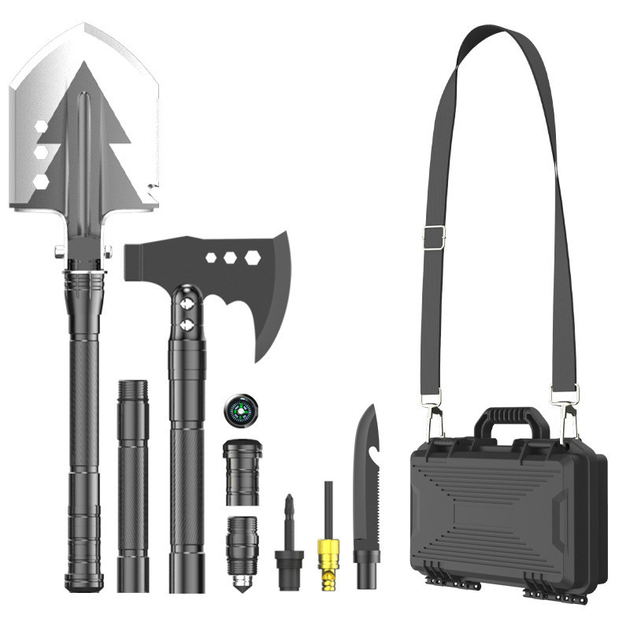 Многофункциональный набор YUANTOOSE SD14X-2-F8 лопата, топор, нож в кейсе - изображение 1