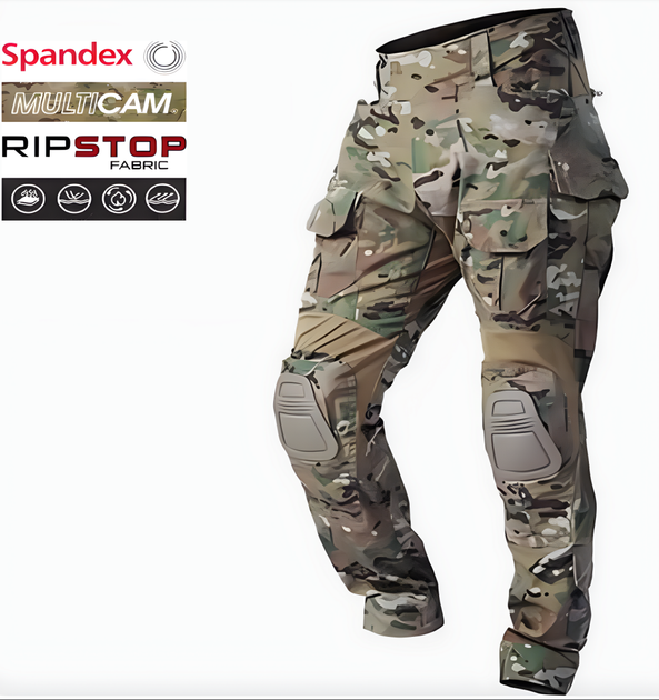 Тактические штаны G3 COMBAT PANTS MULTICAM боевые армейские брюки мультикам с наколенниками и спандекс вставками р.2XL - изображение 1