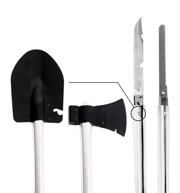 Туристический походный набор: лопата, топор, нож, пила 4в1 VST + чехол - изображение 2