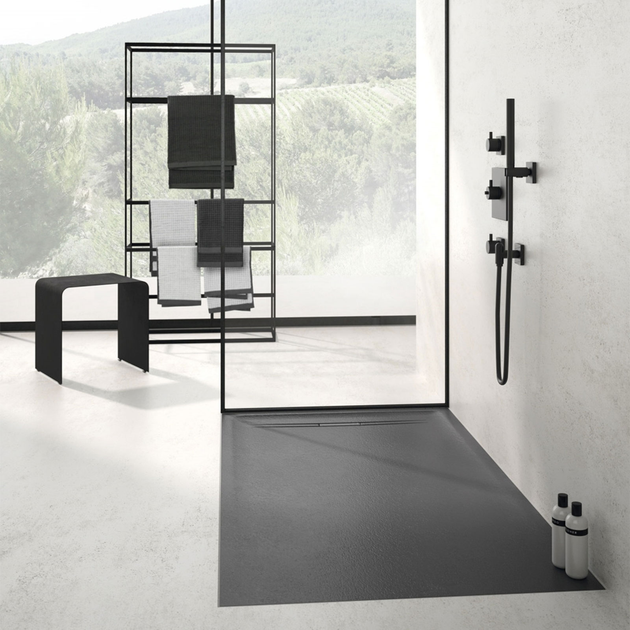 Душевой поддон Geberit Sestra 140 х 80 х h4 см, графит/структурированный 550.276.00.2 - изображение 5