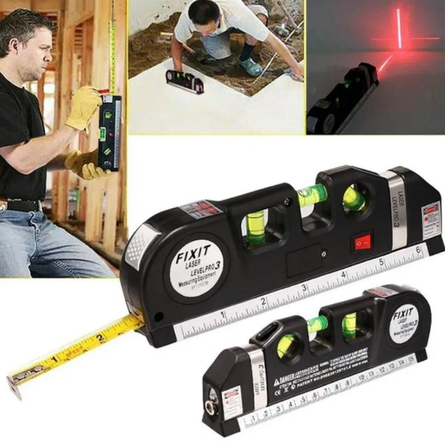 Лазерний рівень Laser Level Pro 3 нівелір із вбудованою рулеткою - Фото 6 Лазерний рівень Laser Level Pro 3 нівелір із вбудованою рулеткою - зображення 6