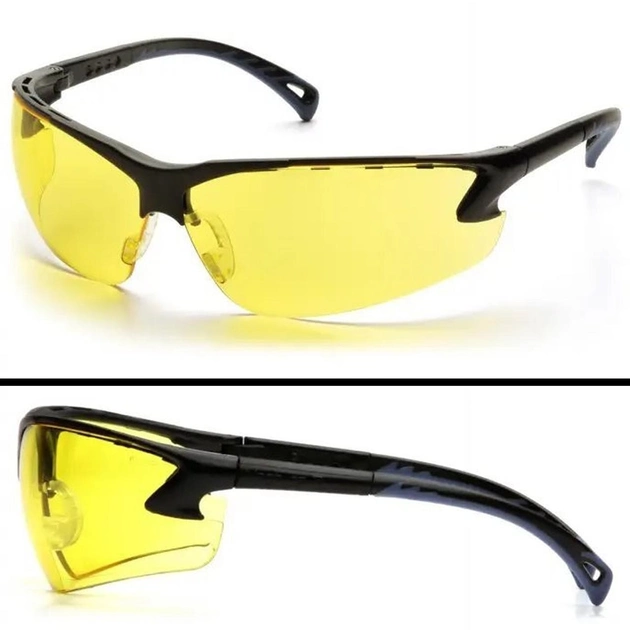 Защитные тактические очки Pyramex баллистические открытые стрелковые очки Pyramex Venture-3 (amber) желтые - изображение 1