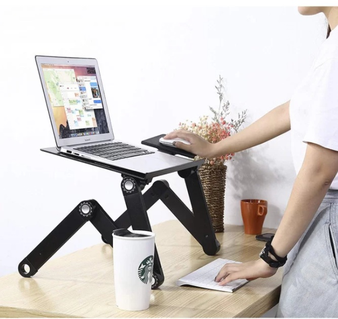 Столик трансформер для ноутбука портативна підставка з вентилятором Laptop Table T8 - изображение 2