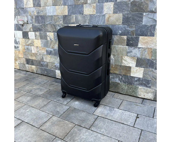 Валіза дорожня на колесах велика 92л Wings 147L Чорна з ABS Plus пластик кодовий замок TSA та телескопічна ручка - изображение 2