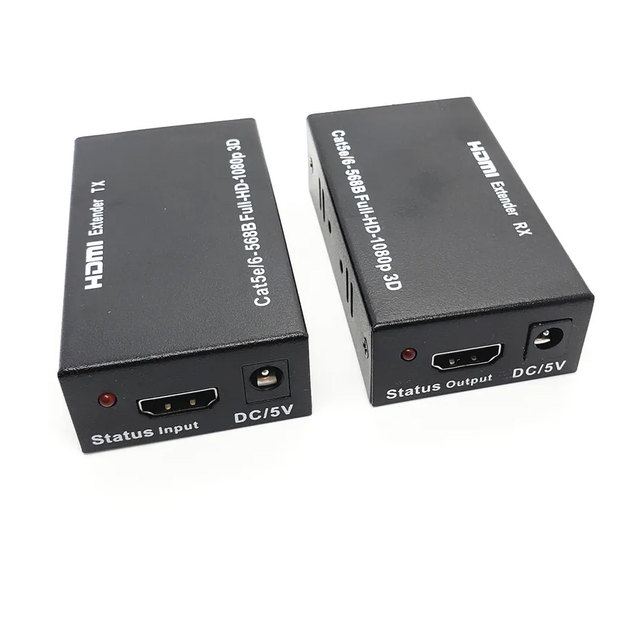 Удлинитель HDMI видеосигнала до 60м по UTP кабелю Cat 5e/6 передатчик ...