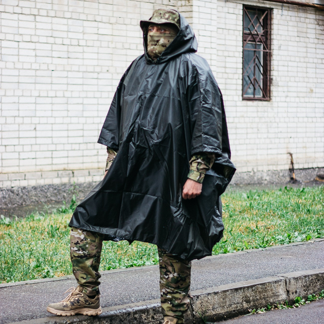 Тактичний дощовик пончо, плащ тактичний хакі для військових. - зображення 2