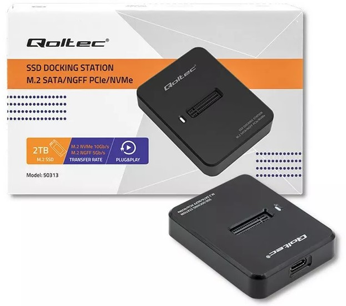 Док-станція Qoltec для SSD M.2 SATA PCIe Black - зображення 7