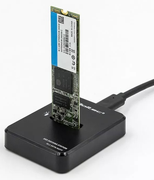 Док-станція Qoltec для SSD M.2 SATA Black - зображення 4