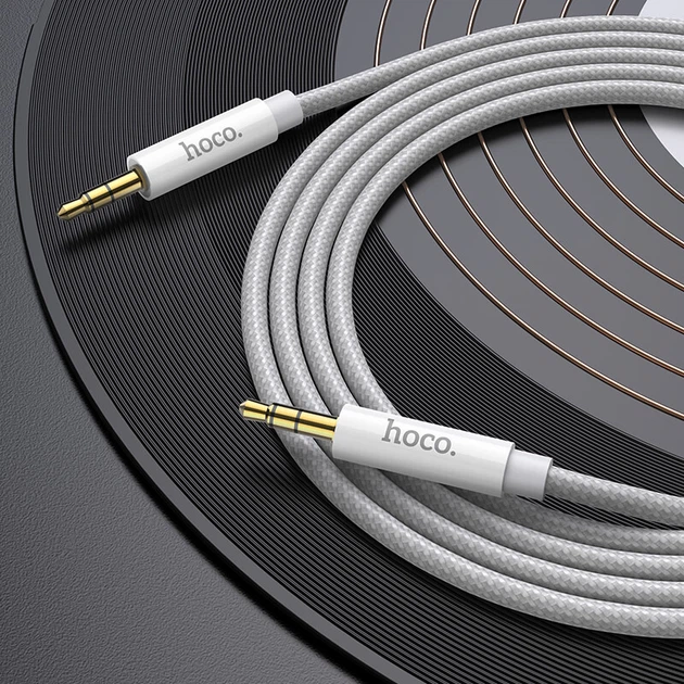 Кабель Hoco AUX audio Cable UPA19 |2m| серебряный - Фото 3 Кабель Hoco AUX audio Cable UPA19 |2m| серебряный - изображение 3