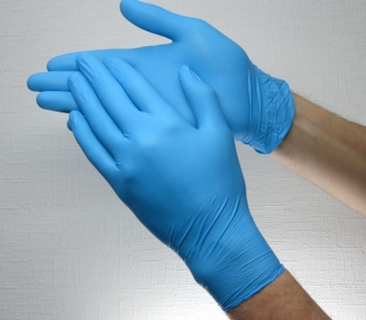 Рукавички Нітрилові неопудрені Polix PRO&MED™ ICE BLUE (100 шт/пач) XS - зображення 1