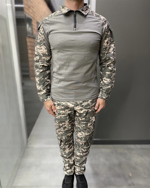 Армейская тактическая рубашка Убакс Combat Серый Пиксель XL - изображение 2