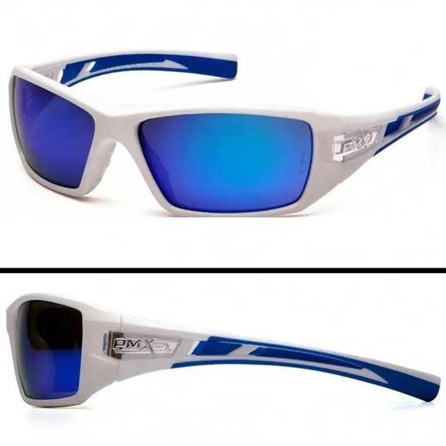 Защитные тактические очки Pyramex стрелковые открытые очки Velar White (ice blue mirror) синие зеркальные (2ВЕЛАР-Б90) - изображение 1
