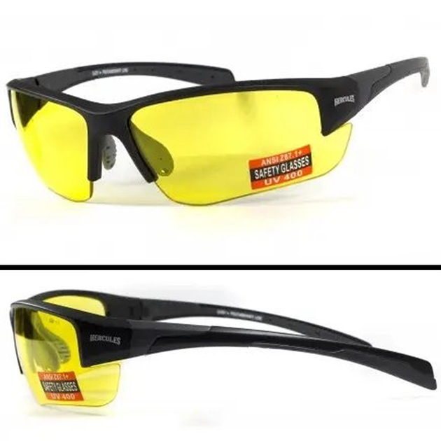 Защитные тактические очки Global Vision открытые стрелковые очки Hercules-7 желтые - изображение 1