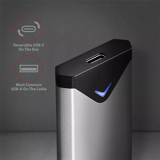 Зовнішня кишеня Axagon для SSD M.2 SATA USB Type-C 3.2 Silver (EEM2-U3C) - зображення 3