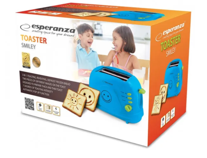 Тостер Esperanza Мiley blue 750 Вт EKT003B - зображення 2