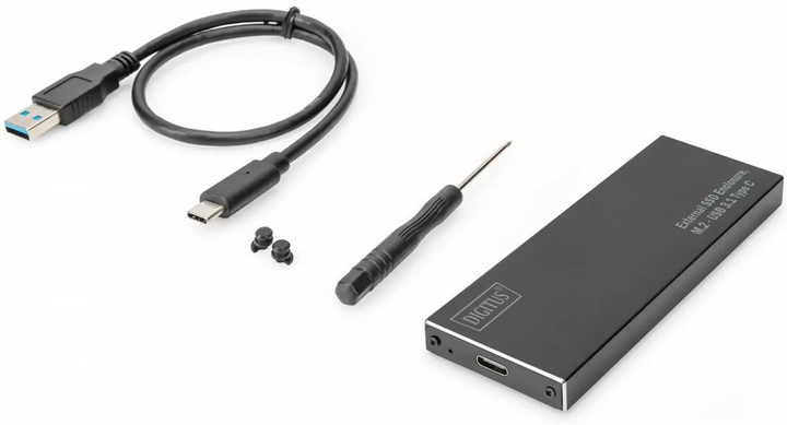 Zewnętrzny dysk SSD Digitus Pocket M.2 SATA USB Type-C 3.1 Czarny (DA-71115) - obraz 4