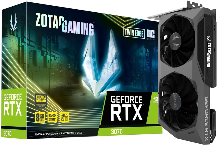 ZOTAC PCI-Ex GeForce RTX 3070 Twin Edge OC LHR 8GB GDDR6 (256bit) (1725/19000) (1 x HDMI, 3 x DisplayPort) (ZT-A30700H-10PLHR) - obraz 6