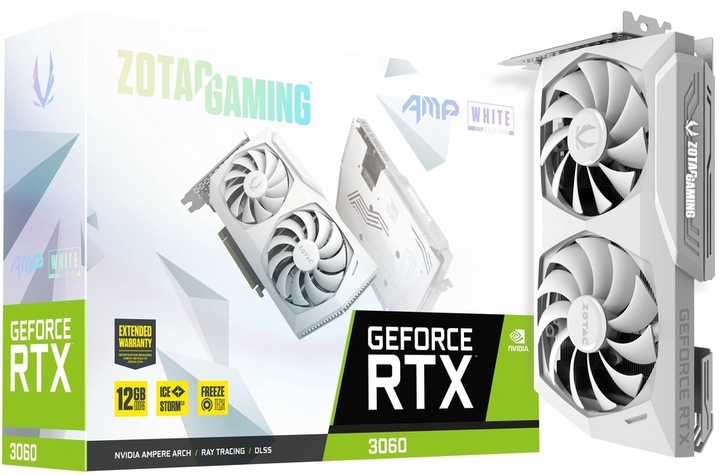 ZOTAC PCI-Ex GeForce RTX 3060 AMP White Edition 12GB GDDR6 (192bit) (1867/15000) (1 x HDMI, 3 x DisplayPort) (ZT-A30600F-10P) - obraz 6