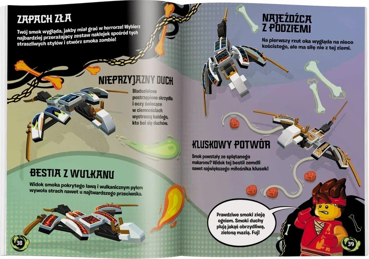 Zestaw książka z klockami LEGO Ninjago Buduj i naklejaj Smoki (9788325339029) - obraz 4