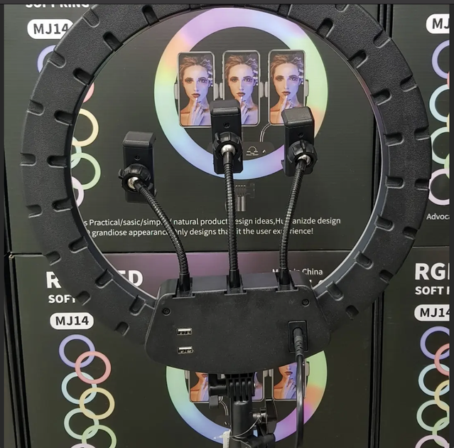 Кольцевая светодиодная лампа RGB MJ14, 36 см, 15 цветовых схем и 10 ступеней яркости БЕЗ ШТАТИВА - Фото 6 Кольцевая светодиодная лампа RGB MJ14, 36 см, 15 цветовых схем и 10 ступеней яркости БЕЗ ШТАТИВА - изображение 6