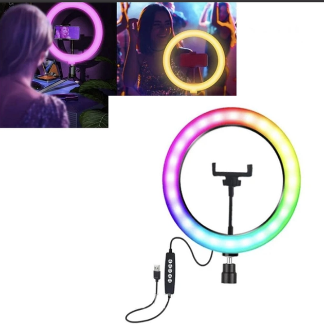 Кольцевая лампа RGB MJ30, 30 см Без штатива - изображение 6