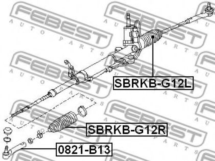 Пильник рульової рейки Impreza 00- Febest (SBRKBG12L) - зображення 2