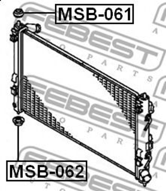 Подушка кріплення радіатора Lancer 00-09 Febest (MSB062) - зображення 2