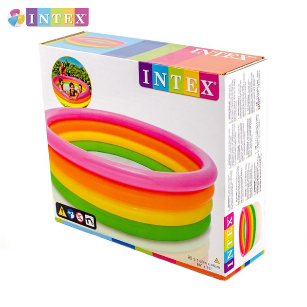 Надувной детский бассейн "Радуга" Intex 56441 168x45см 770л, бассейн для детей от 3 лет - изображение 6