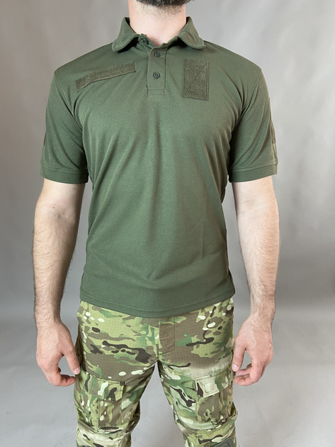 Тактичні Поло Хакі футболка з коротким рукавом 56 - зображення 1