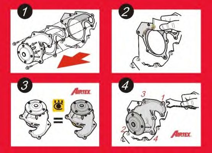 Водяной насос Volvo C30/C70/S40/S60/S80/V60/V70/XC60 2.0-3.0 D 98- Airtex (1683) - изображение 2