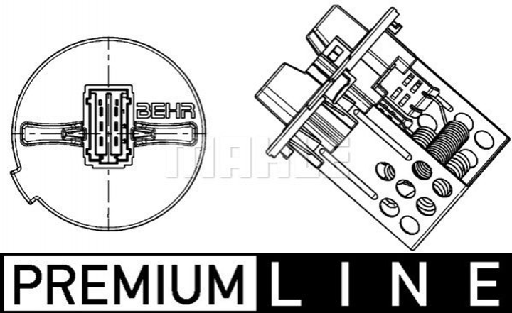 Реостат вентилятора обогревателя C4 04- (Premium Line! OE) MAHLE (ABR93000P) - изображение 1