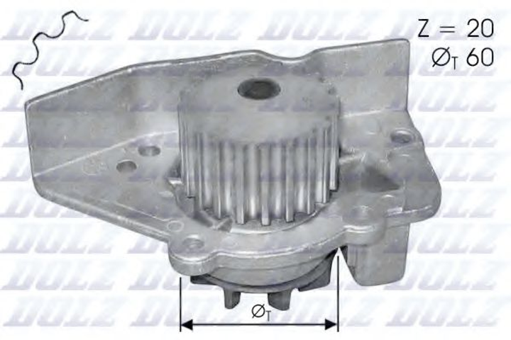 Водяной насос Berlingo/Partner 1.8i 97- Dolz (N405) - изображение 1