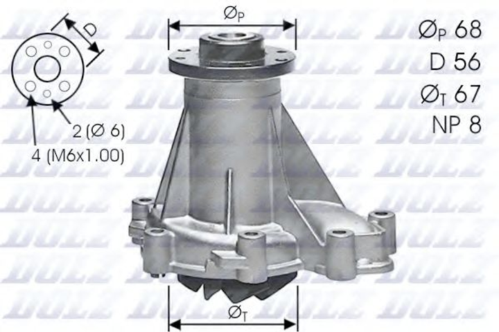 Водяной насос OM601/602 MB207-410/Sprinter 95-00/Vito 96-99 Dolz (M176) - изображение 1